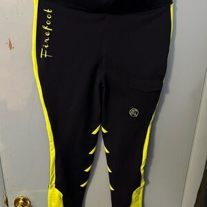 FIREFOOT Equestrian Performance Leggings JUNIORS W32 Black and Lime